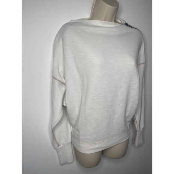 Free People We The Free Ivory Thermal Nikala Zip Shoulder Top Size Small - Picture 7 of 12
